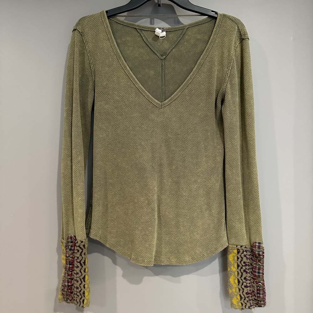 Free People waffle shirt